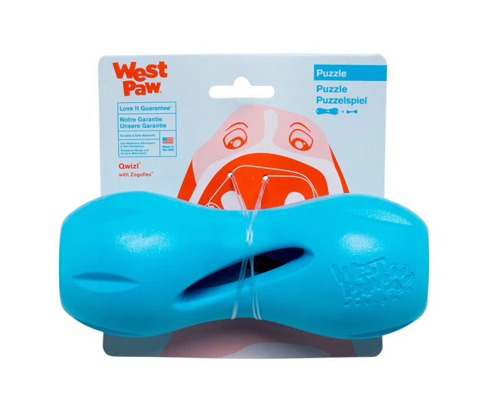 Фото - игрушку для животных Игрушка для собак West Paw Quizl Treat Toy голубая, 17 см