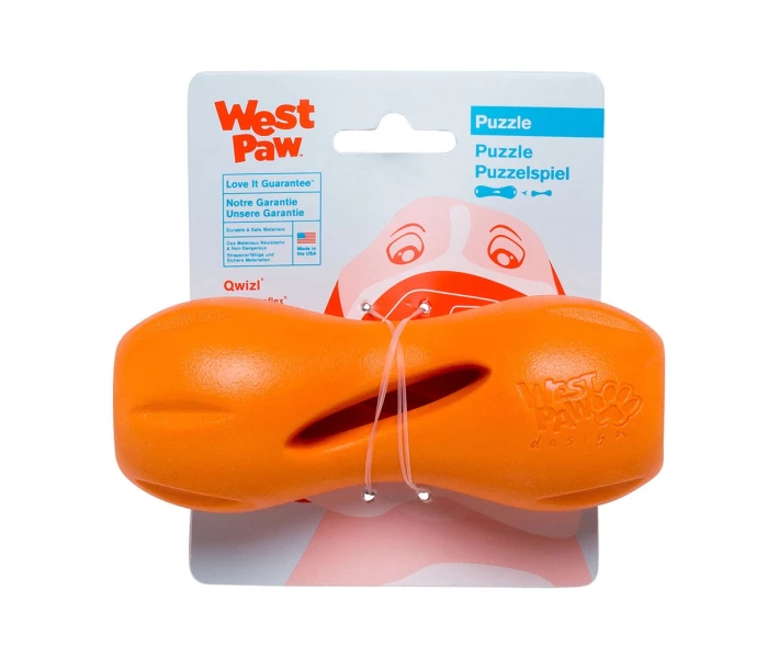 Фото - игрушку для животных Игрушка для собак West Paw Quizl Treat Toy оранжевая, 14 см
