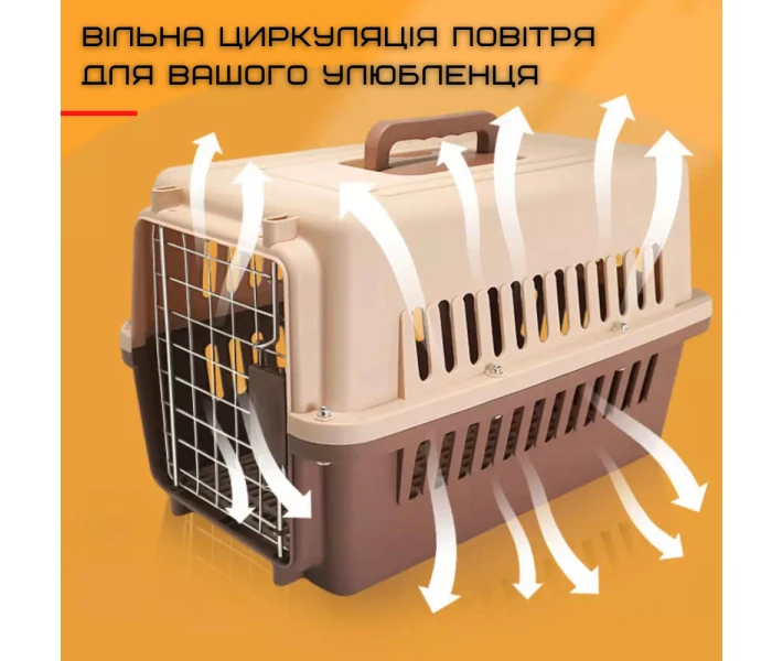 Фото - переноску и сумку для животных Переноска Контейнер Для Собак и Кошек с Металлическими Креплениями + Замок по Стандартам IATA Для Перевозки и Транспортировки Животных до 12 кг (HKX-001)