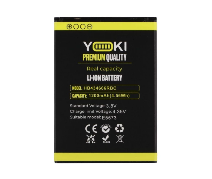 Фото - батарейку и аккумулятор Аккумулятор Yoki для роутера Huawei E5573 Wi-Fi router / HB434666RBC 1500 mAh (YOH434666E5573)