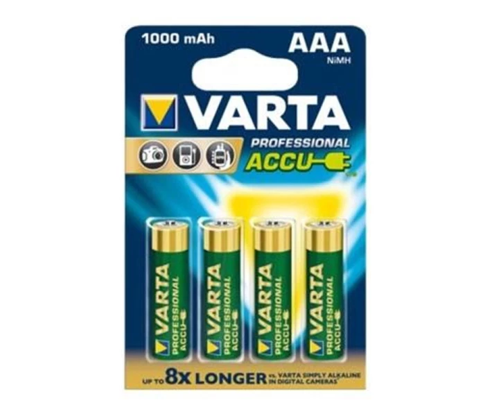 Фото - батарейку и аккумулятор Аккумулятор Varta Rechargeable Accu AAA/HR03 NI-MH 1000 mAh BL 4шт (05703301404) TS