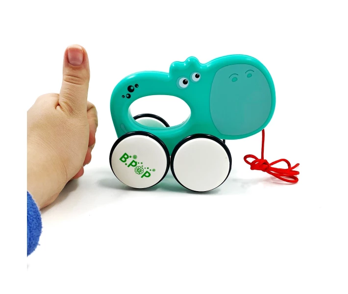 Фото - развивающую игрушку для малыша Каталка на шнурке Jia Yue Toys Бегемот 30 см Разноцветная (113362b)