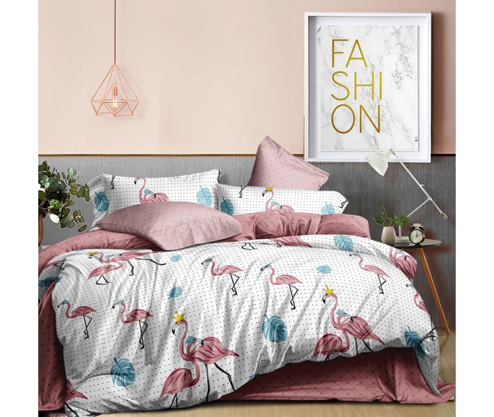 Фото - комплект постельного белья КПБ Ранфорс Фламинго LoveYouHome Полуторные