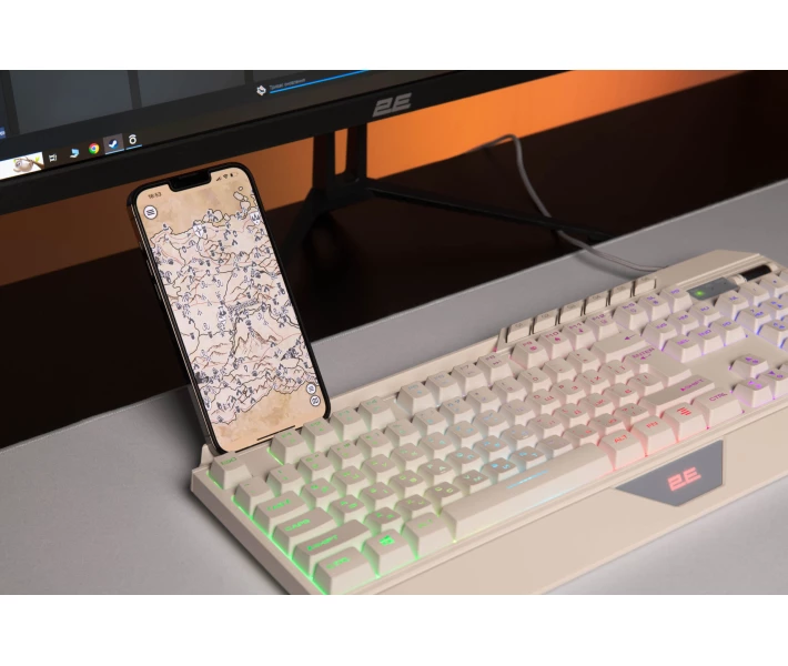 Фото - клавиатуру Клавиатура игровая с подсветкой 2E GAMING KG315 White