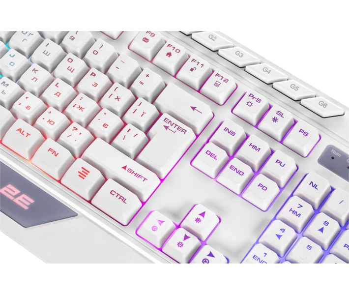 Фото - клавиатуру Клавиатура игровая с подсветкой 2E GAMING KG315 White