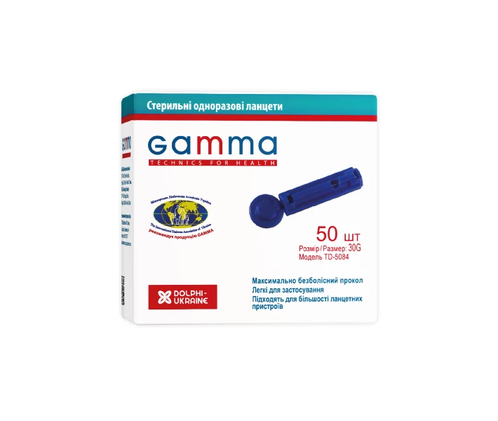 Фото - глюкометр Ланцеты Gamma 50 шт. (7640162324649) (549810-01)