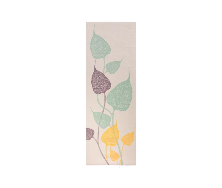 Фото - коврик для фитнеса и йоги Коврик для йоги Leaves 3C Leela Collection Bodhi Серебрянное Облако 183x60x0.45 см