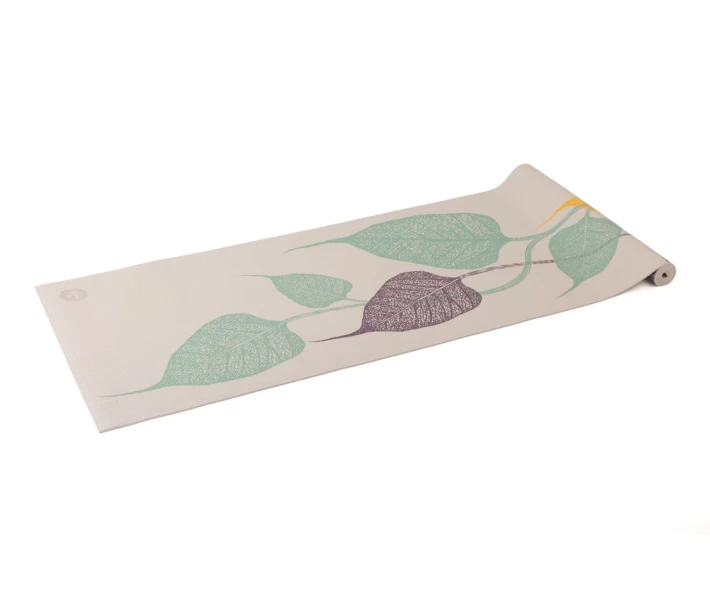 Фото - коврик для фитнеса и йоги Коврик для йоги Leaves 3C Leela Collection Bodhi Серебрянное Облако 183x60x0.45 см