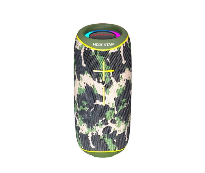 Фото - портативную колонку Колонка Bluetooth HOPESTAR P34 BT5.0/16W/TWS/IPX7/RGB/3000mAh портативная акустика с подсветкой Камуфляж