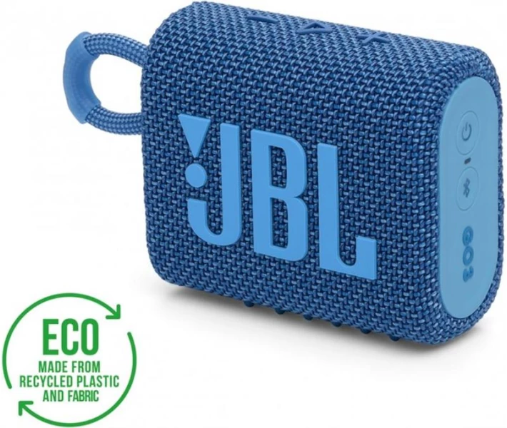 Фото - портативную колонку Акустическая система JBL GO 3 Eco Blue (JBLGO3ECOBLU)