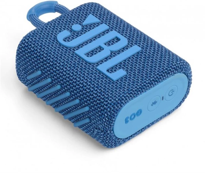Фото - портативную колонку Акустическая система JBL GO 3 Eco Blue (JBLGO3ECOBLU)
