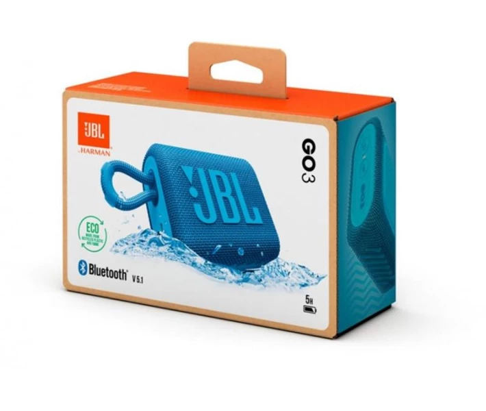 Фото - портативную колонку Акустическая система JBL GO 3 Eco Blue (JBLGO3ECOBLU)