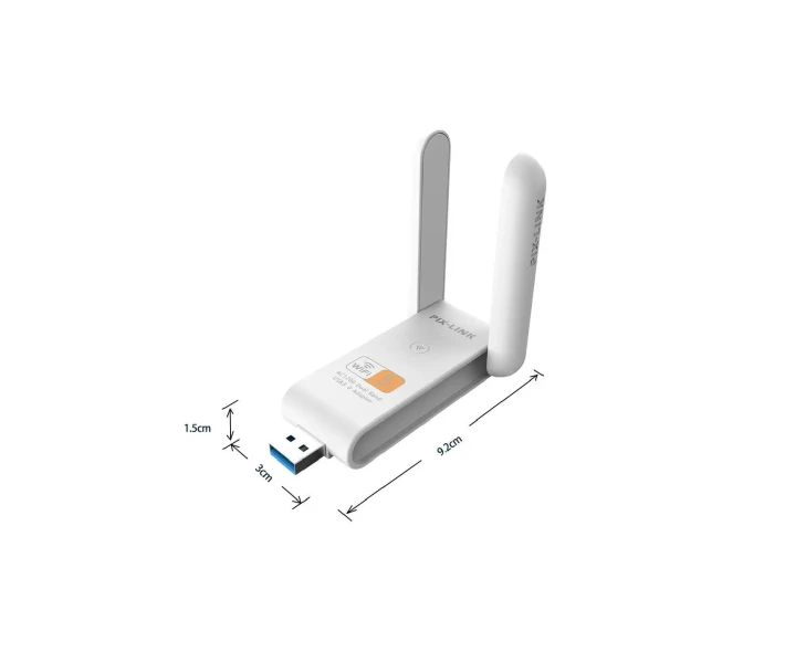 Фото - Wi-Fi адаптер Сетевой USB 3.0 WiFi адаптер с двумя внешними антенными 1200 Mbps 2.4GHz5GHz для Windows (476352-Prob) Белый