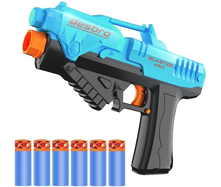 Фото - оружие игрушечное Игрушечный пистолет Besbro Toy Blaster Dart Gun с пенными дротиками - серый - совершенно новый!! (1960344530)
