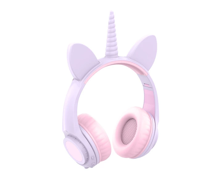 Фото - наушники Наушники LINX LX-LW200 Bluetooth Cat Ear с ушками Единорог LED Светло-Сиреневый (6114)