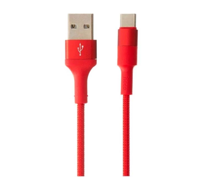 Фото - адаптер и кабель Кабель зарядки USB HOCO X26 Type-C 1М 2А для мобильных устройств Samsung/Xiaomi/Huawei/Meizu Красный