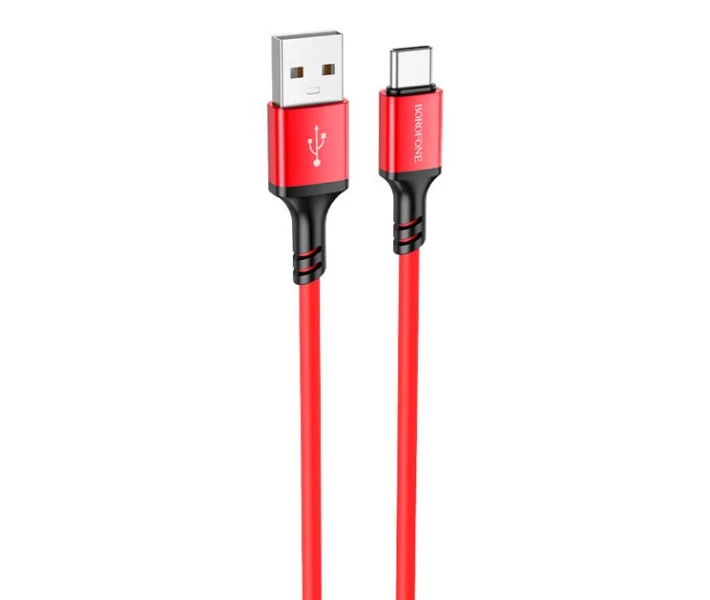 Фото - адаптер и кабель Кабель зарядки BOROFONE BX83 USB Type-C (3A) быстрое зарядка для мобильных устройств Samsung/Xiaomi/Huawei/Meizu Красный