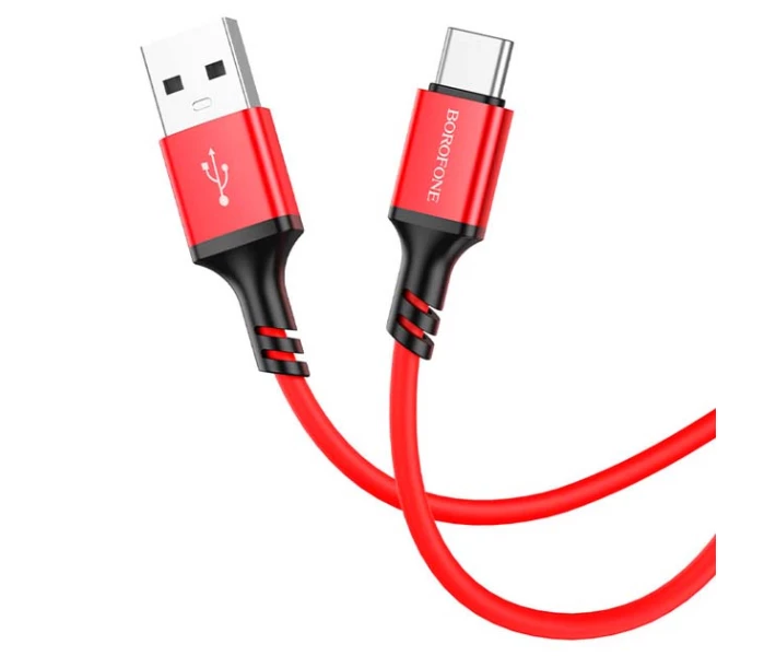 Фото - адаптер и кабель Кабель зарядки BOROFONE BX83 USB Type-C (3A) быстрое зарядка для мобильных устройств Samsung/Xiaomi/Huawei/Meizu Красный