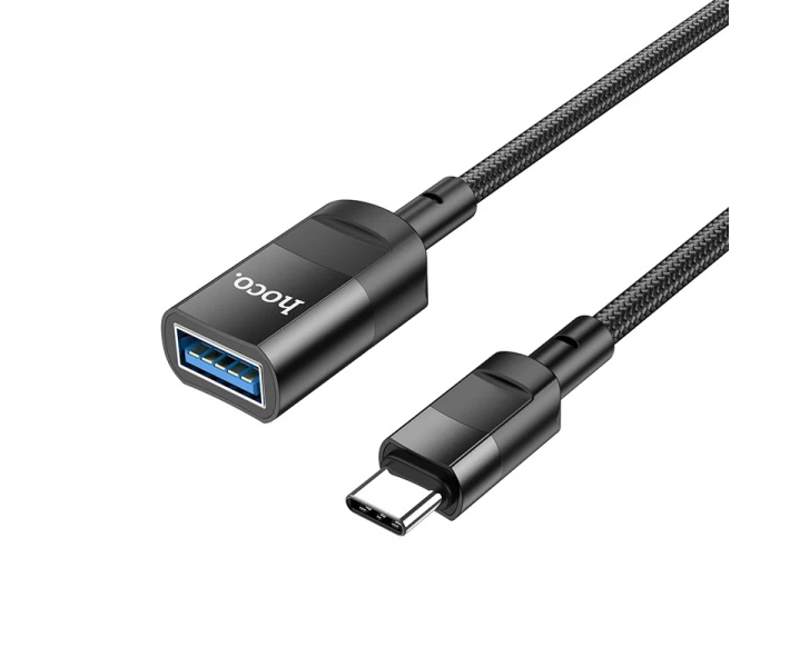 Фото - адаптер и кабель Кабель удлинитель HOCO U107 - Type-C для USB 3.0 female 1.2м черный (008562)