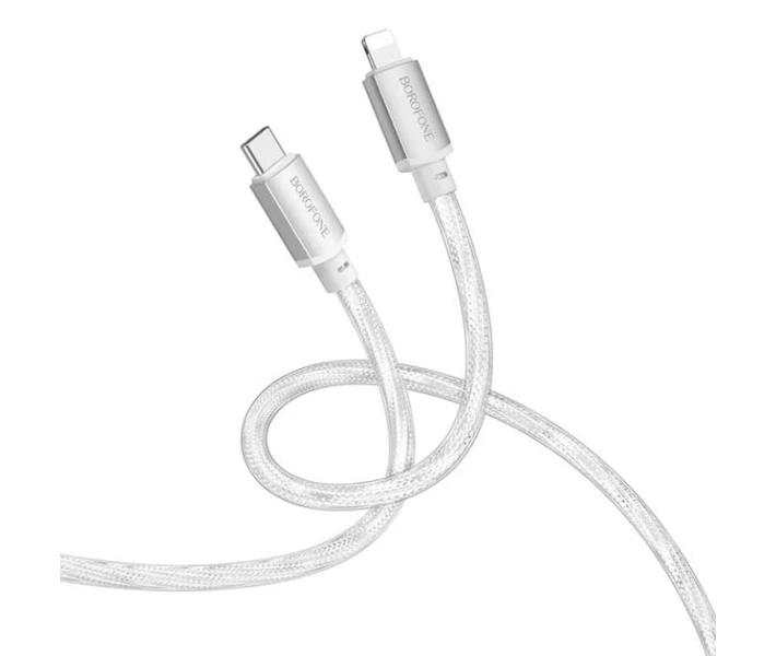 Фото - адаптер и кабель Кабель зарядки BOROFONE BX95 Type-C to Lightning (20W) (1M) Тайп-с/Лайтнинг для Apple iPhone iPad (USB-C to Ip) Серебристый