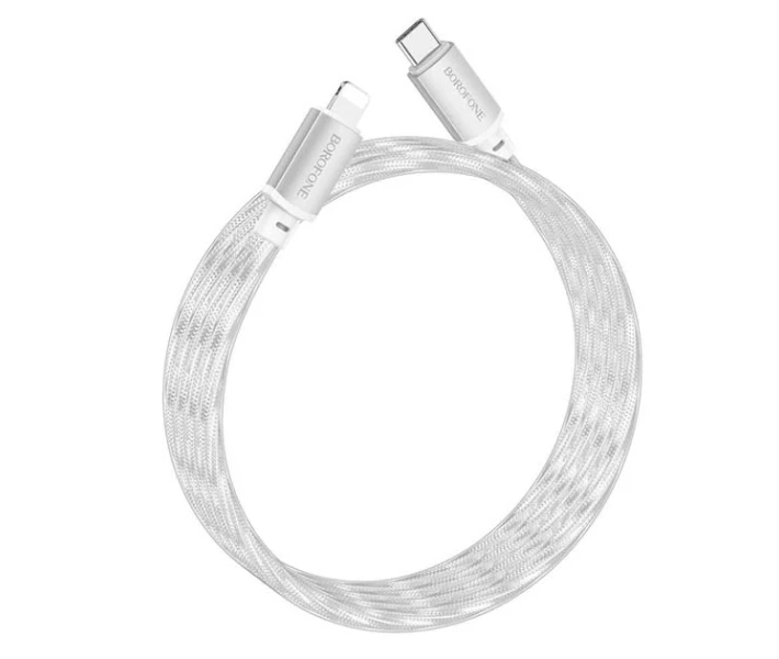 Фото - адаптер и кабель Кабель зарядки BOROFONE BX95 Type-C to Lightning (20W) (1M) Тайп-с/Лайтнинг для Apple iPhone iPad (USB-C to Ip) Серебристый