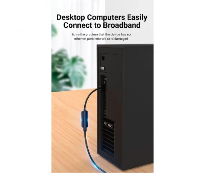 Фото - адаптер и кабель Переходник USB 2.0 to Ethernet RJ45 100Mb Vention (CEGBB)