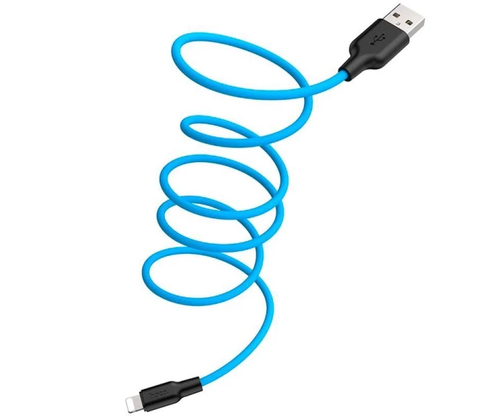 Фото - адаптер и кабель Кабель зарядки HOCO X21 Plus (2.4A) (1M) и синхронизации для Apple Lightning to USB для iOS устройств iPhone Синий