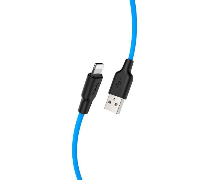 Фото - адаптер и кабель Кабель зарядки HOCO X21 Plus (2.4A) (1M) и синхронизации для Apple Lightning to USB для iOS устройств iPhone Синий