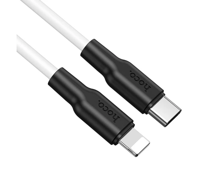 Фото - адаптер и кабель Кабель зарядки HOCO X21 Plus (3A) (1M) для устройств Apple iPhone, iPad/iPod Type-C (USB-C) to Lightning Белый
