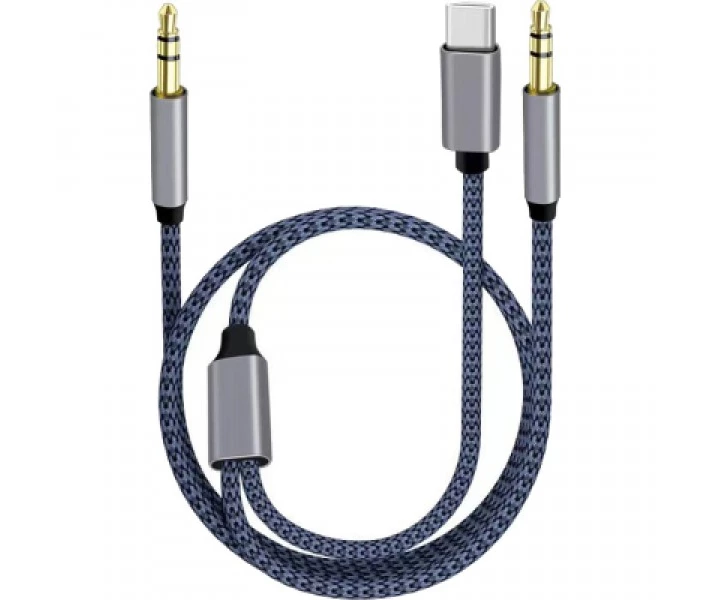 Фото - адаптер и кабель Кабель мультимедийный AUX MH-270 jack - jack 3.5mm-Type-C 1.2m blue XoKo (XK-MH-270)