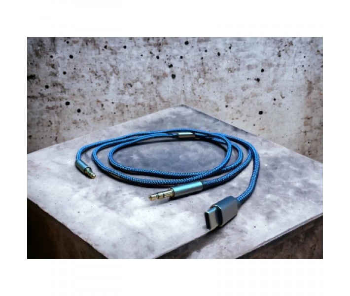 Фото - адаптер и кабель Кабель мультимедийный AUX MH-270 jack - jack 3.5mm-Type-C 1.2m blue XoKo (XK-MH-270)