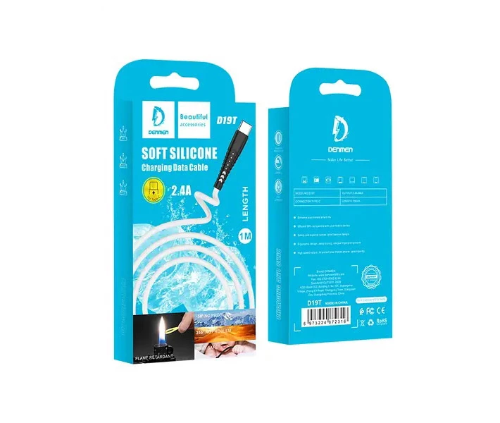 Фото - адаптер и кабель Кабель Denmen D19T USB-Type-C (2.4A) (1M) Белый