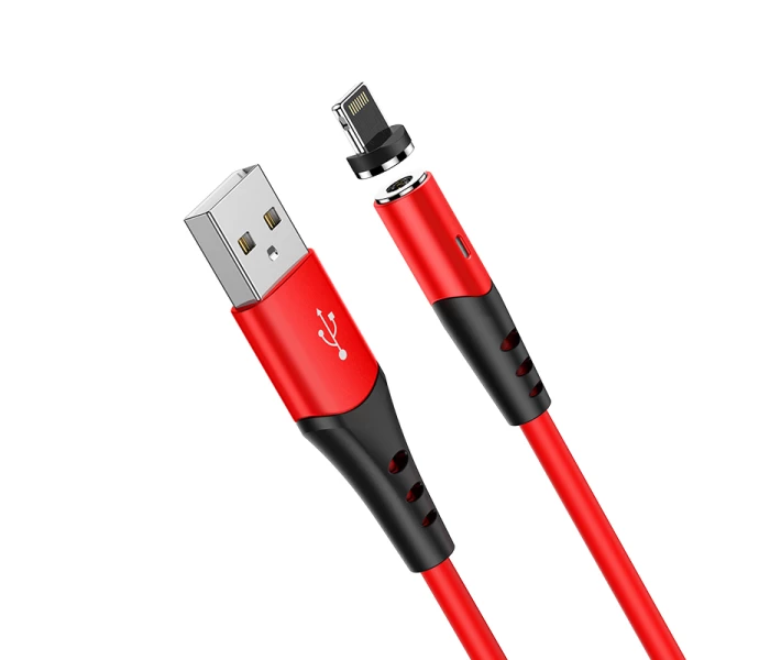 Фото - адаптер и кабель Кабель зарядки HOCO X60 Магнитный (2А) (1M) Лайтнинг для Apple Lightning to USB для iOS устройств iPhone 6/7/8/X/Xs/11/12/13/14/15/Pro Max Красный