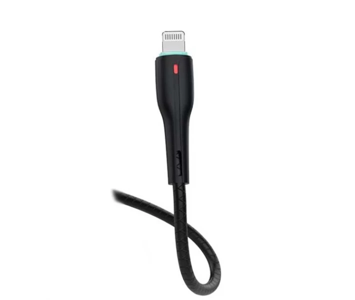 Фото - адаптер и кабель Кабель зарядки DENMEN D15L (2.4A) (1M) для Apple Lightning to USB для iOS устройств iPhone iPad iPod Черный