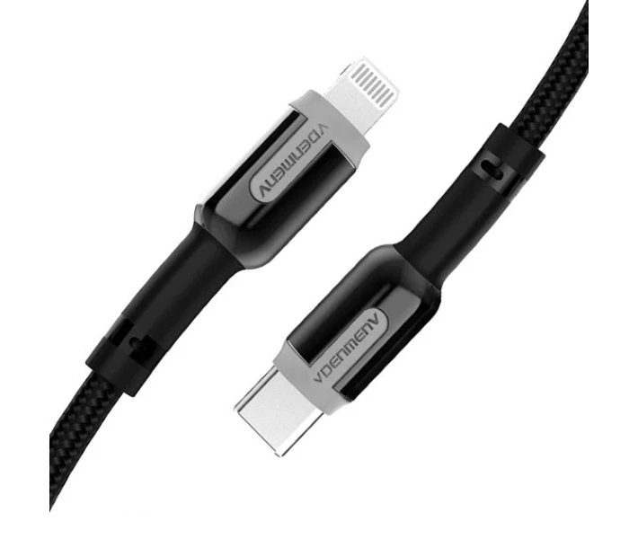 Фото - адаптер и кабель Кабель зарядки DENMEN D41L (20W) (1M) и синхронизации для Apple Type-C - Lightning для устройств iPhone, iPad, iPod touch Серый