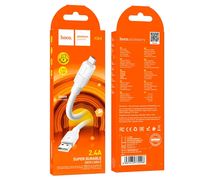 Фото - адаптер и кабель Кабель HOCO X84 Solid USB - Micro USB (2.4A) (1M) Белый