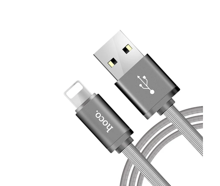 Фото - адаптер и кабель Кабель зарядки HOCO U5 (2.4A) (1.2M) Лайтнинг для Apple Lightning to USB для iOS устройств iPhone 6/7/8/X/Xs/11/12/13/14 Pro Max Серый
