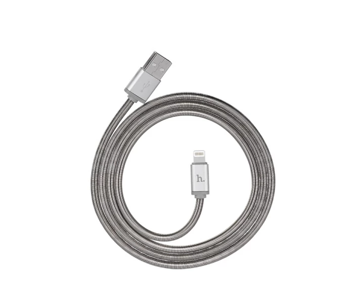 Фото - адаптер и кабель Кабель зарядки HOCO U5 (2.4A) (1.2M) Лайтнинг для Apple Lightning to USB для iOS устройств iPhone 6/7/8/X/Xs/11/12/13/14 Pro Max Серый