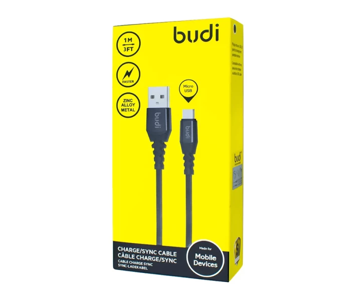 Фото - адаптер и кабель Кабель Budi M8J191M USB - Micro USB (2.4A) (1M) Черный