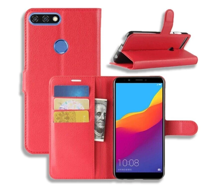 Фото - чехол для смартфона Чехол-Книжка с карманами для карт на Huawei Y7 Prime (2018) / Honor 7C Pro цвет Красный (013016)