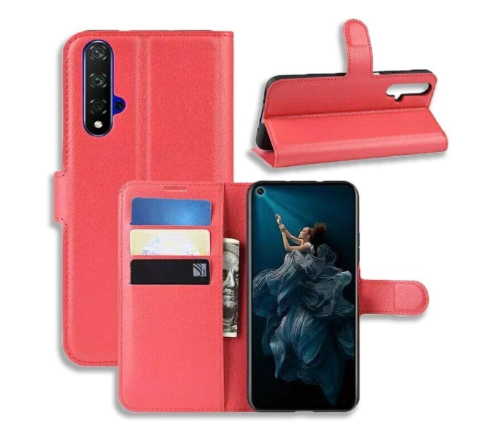 Фото - чехол для смартфона Чехол-Книжка с карманами для карт на Huawei Honor 20 / Nova 5T цвет Красный (014716)