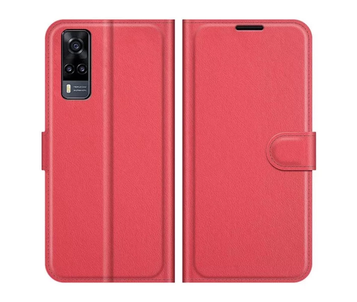 Фото - чехол для смартфона Чехол-Книжка с карманами для карт на Vivo Y31 цвет Красный (140816)