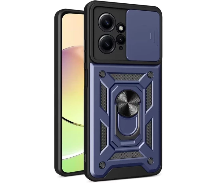 Фото - чехол для смартфона Чехол Fiji Camera Defence для Xiaomi Redmi Note 12 бампер с защитой камеры и подставкой Dark Blue
