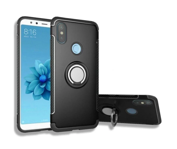 Фото - чехол для смартфона Противоударный Чехол с кольцом для Xiaomi MiA2 цвет Черный (080806_1)