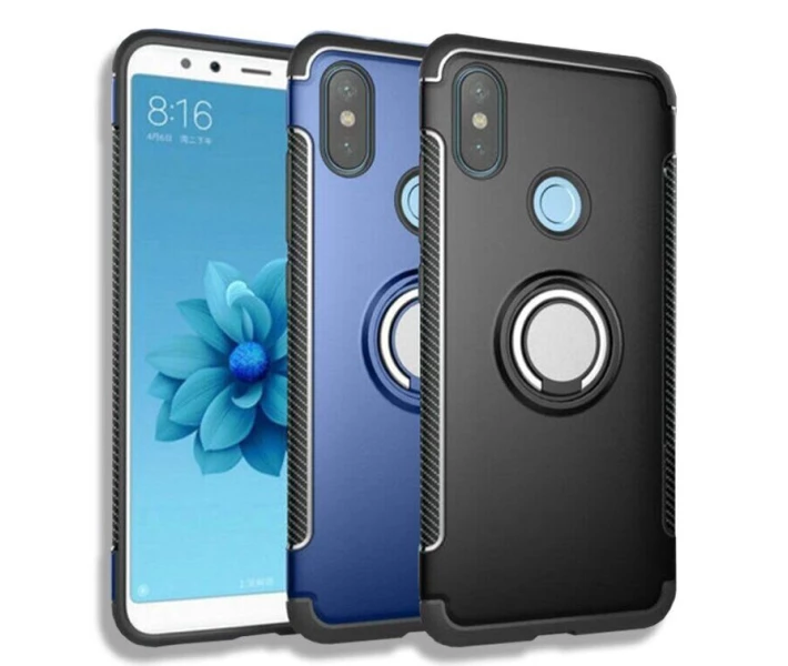 Фото - чехол для смартфона Противоударный Чехол с кольцом для Xiaomi MiA2 цвет Черный (080806_1)