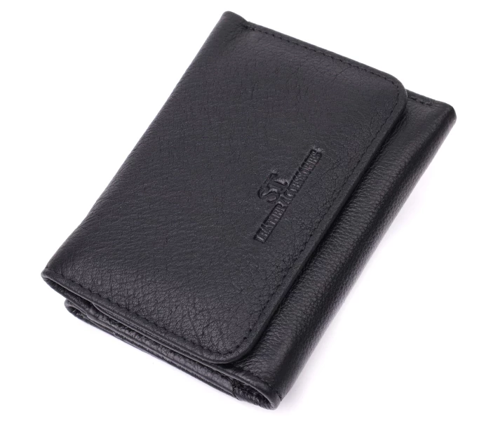 Фото - кошелек и портмоне Кожаный лаконичный кошелек для женщин ST Leather Черный (260381)