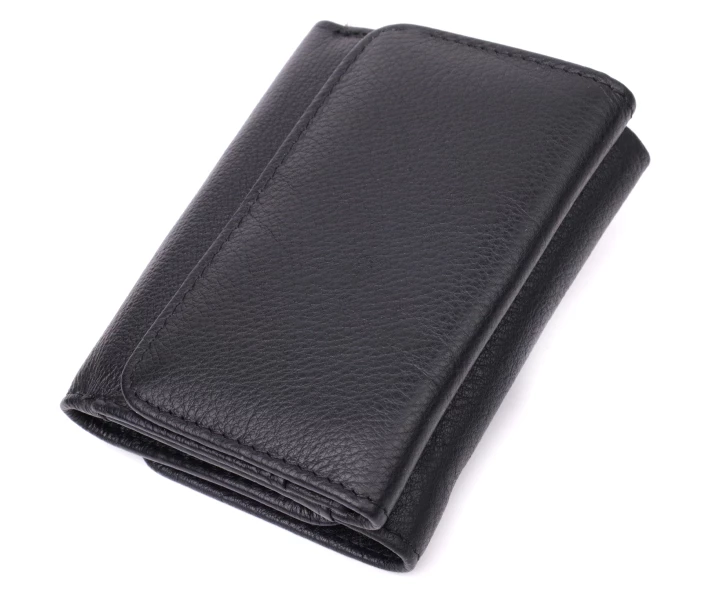 Фото - кошелек и портмоне Кожаный лаконичный кошелек для женщин ST Leather Черный (260381)