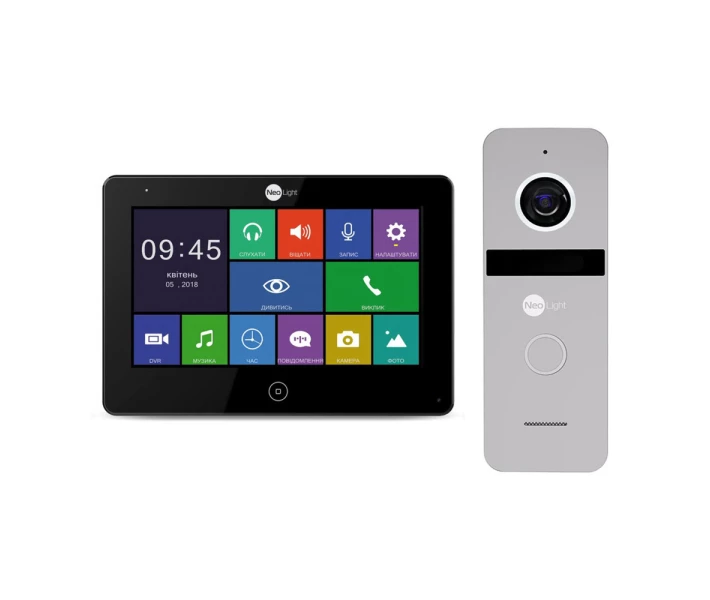 Фото - видеодомофон Комплект цветного видеодомофона NeoLight Alpha HD Black / Solo FHD Silver