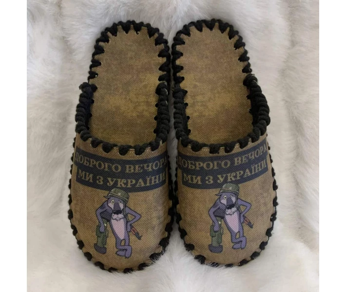 Фото - мужской комнатный тапочек Тапочки патриотические Vends 0549 40-41 Коричневый (2000989006657)