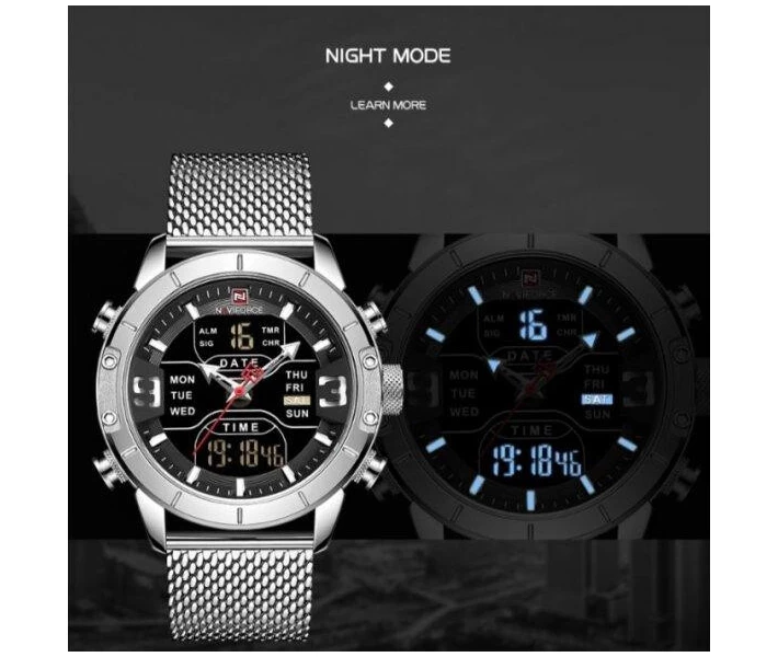 Фото - наручные часы Мужские наручные часы Naviforce Tesla Silver NF9153 (915300)